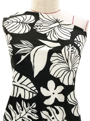 Hula Fabric / Hawaiian Flower / JKH-538-BKWH