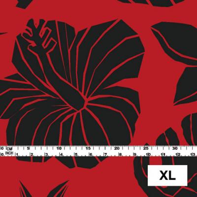 Hula Fabric / Hawaiian Flower / JKH-538-RDBK