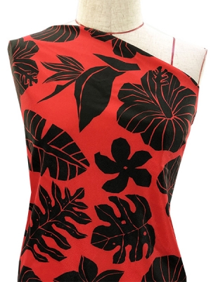 Hula Fabric / Hawaiian Flower / JKH-538-RDBK