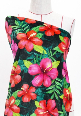 Hula Fabric / Hibiscus / JKH-554-GR