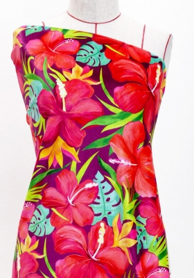Hula Fabric / Hibiscus / JKH-556-RDPU