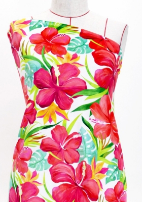 Hula Fabric / Hibiscus / JKH-556-WH