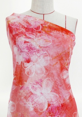 Hula Fabric / Plumeria / JKH-566-RD