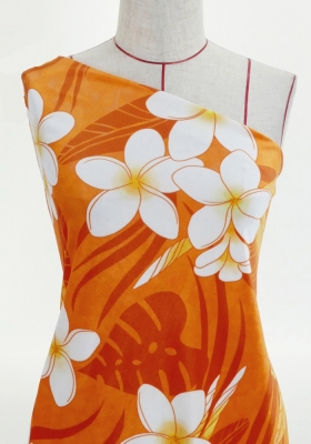Hula Fabric / Plumeria / JKH-568-OR
