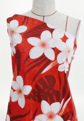 Hula Fabric / Plumeria / JKH-568-RD