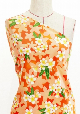 Hula Fabric / Plumeria / JKH-576-OR