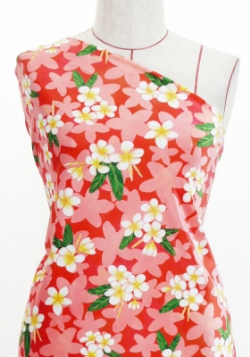Hula Fabric / Plumeria / JKH-576-RD