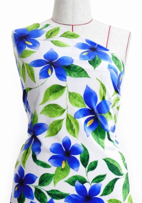Hula Fabric / Hibiscus / JKH-586-WHBL