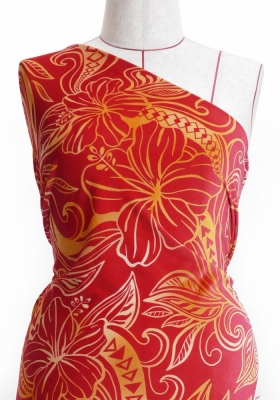 Hula Fabric / Kahiko&Hibiscus / JKH-592-RDOR