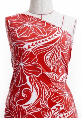 Hula Fabric / Kahiko&Hibiscus / JKH-592-RD