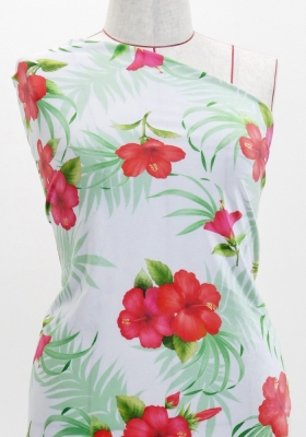 Hula Fabric / Hibiscus / JKH-594-WH