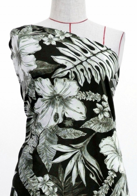 Hula Fabric / Hawaiian Flower / JKH-598-BK