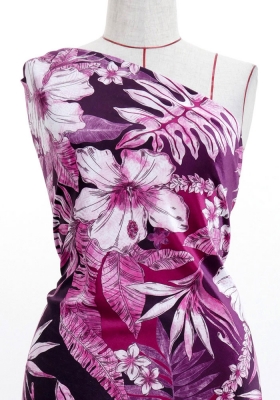 Hula Fabric / Hawaiian Flower / JKH-598-RDPU