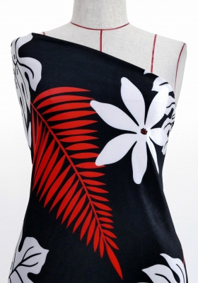 Hula Fabric / Hawaiian Flower / JKH-604-BKRD