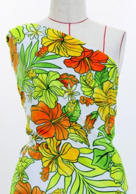 Hula Fabric / Hibiscus / JKH-636-WHYE