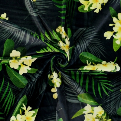 Hula Fabric / Plumeria / JKH-644-BK