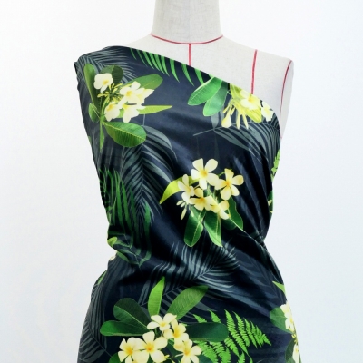 Hula Fabric / Plumeria / JKH-644-BK