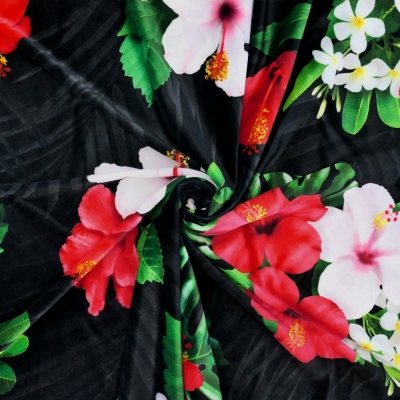 Hula Fabric / Hibiscus / JKH-646-BK