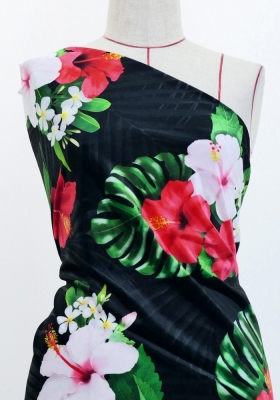 Hula Fabric / Hibiscus / JKH-646-BK