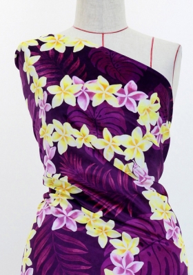 Hula Fabric / Plumeria Lei / JKH-648-PU