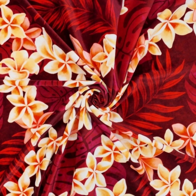 Hula Fabric / Plumeria Lei / JKH-648-RD