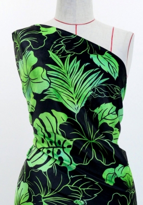 Hula Fabric / Hibiscus / JKH-654-BKGR