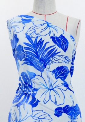 Hula Fabric / Hibiscus / JKH-654-WHBL
