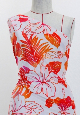 Hula Fabric / Hibiscus / JKH-654-WHRD