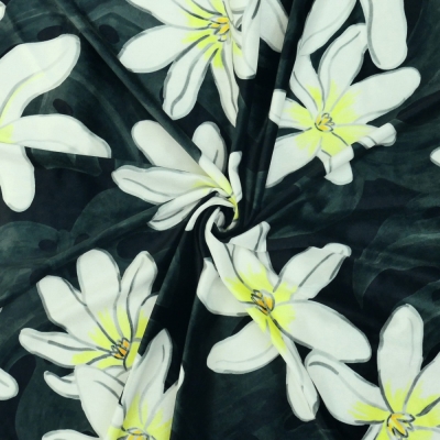 Hula Fabric / Tiare & Monstera / JKH-676-BK