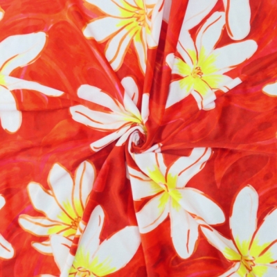 Hula Fabric / Tiare & Monstera / JKH-676-RD