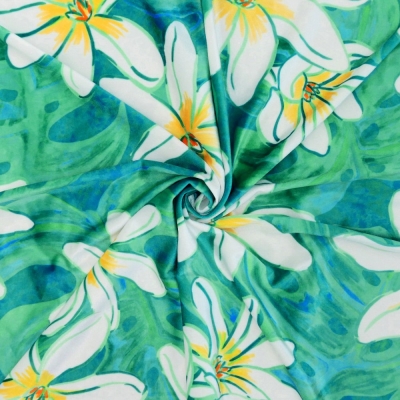 Hula Fabric / Tiare & Monstera / JKH-676-TBL