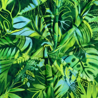 Hula Fabric / Hawaiian Leaf / JKH-682-DGR