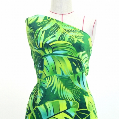Hula Fabric / Hawaiian Leaf / JKH-682-DGR