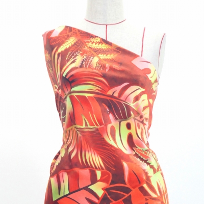 Hula Fabric / Hawaiian Leaf / JKH-682-RD