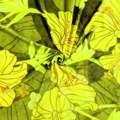 Hula Fabric / Hibiscus / JKH-684-YE