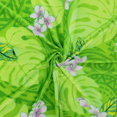 Hula Fabric / Kahiko & Plumeria / JKH-686-LGR