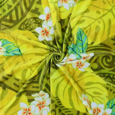 Hula Fabric / Kahiko & Plumeria / JKH-686-YE