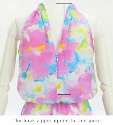 Hula Long Koshibo Dress with Hawaiian Flower Print / Luxury Collection / J3315-1