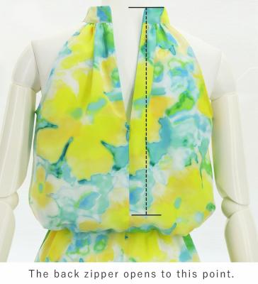 Hula Long Koshibo Dress with Hawaiian Flower Print / Luxury Collection / J3315-3