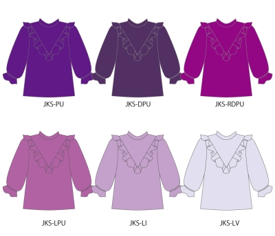 Custom Yoke Frill Blouse with Shantung / JC101-solid