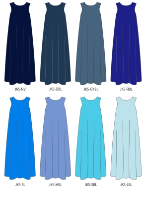 Custom Long Koshibo Dress / JC122-solid