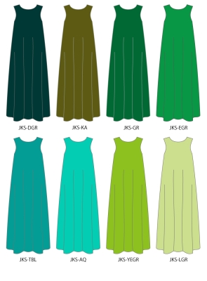 Custom Long Koshibo Dress / JC122-solid