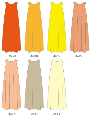 Custom Long Koshibo Dress / JC122-solid