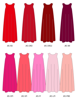 Custom Long Koshibo Dress / JC122-solid
