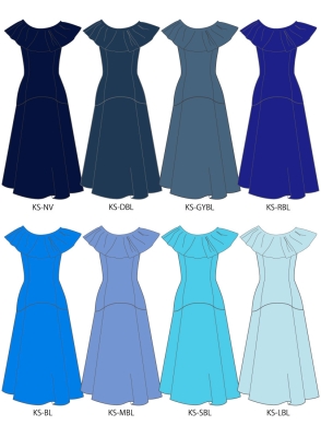 Kids Custom Long Multi Way Dress with Velvet & Koshibo / JCp138-solid
