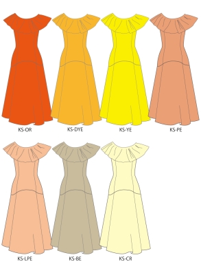 Kids Custom Long Multi Way Dress with Velvet & Koshibo / JCp138-solid