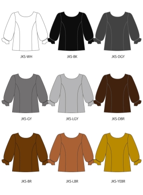 Kids Custom Three-quarter Sleeves Blouse with Shantung / JC148-solid