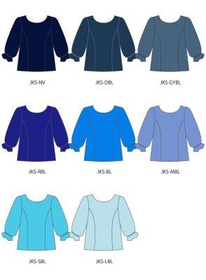 Kids Custom Three-quarter Sleeves Blouse with Shantung / JC148-solid