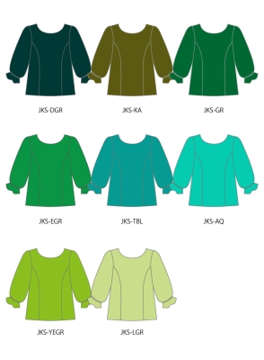 Kids Custom Three-quarter Sleeves Blouse with Shantung / JC148-solid