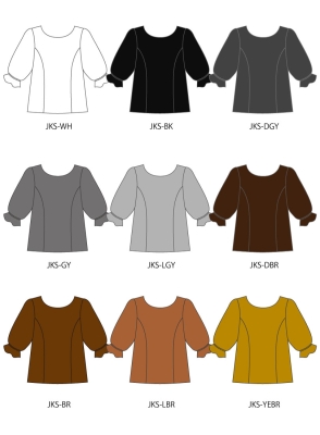 Kids Custom Half-sleeve Blouse with Shantung / JC149-solid